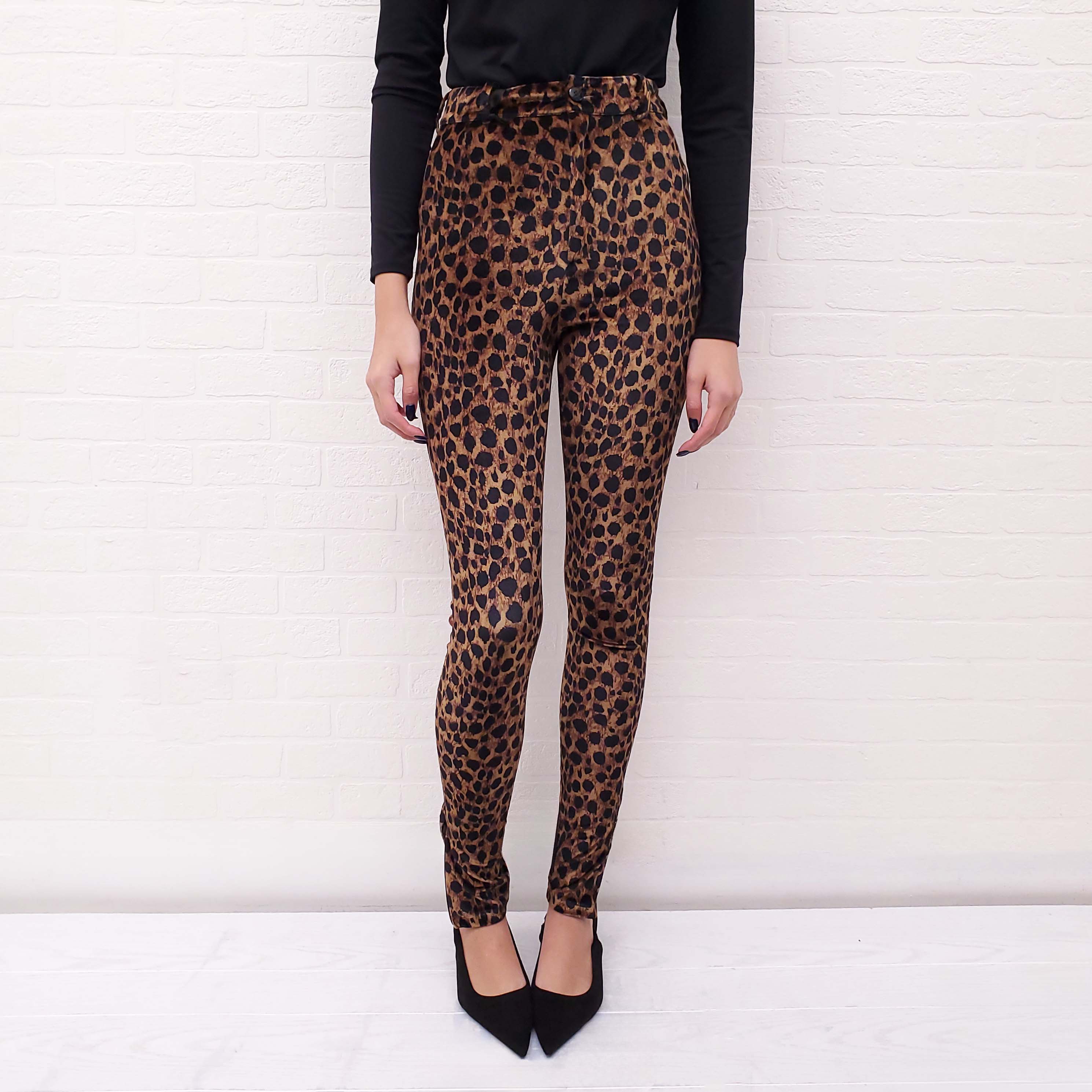 THE ATTICO CHEETAH VELVET TROUSERS - SIZE 42