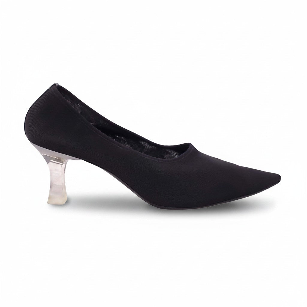 THE ROW BLACK MESH PUMPS WITH CLEAR HEEL DETAIL - SIZE 41