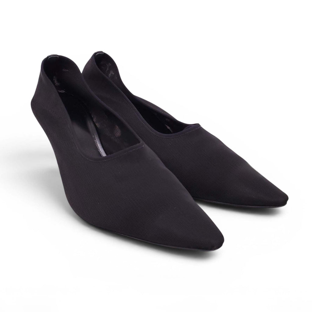 THE ROW BLACK MESH PUMPS WITH CLEAR HEEL DETAIL - SIZE 41