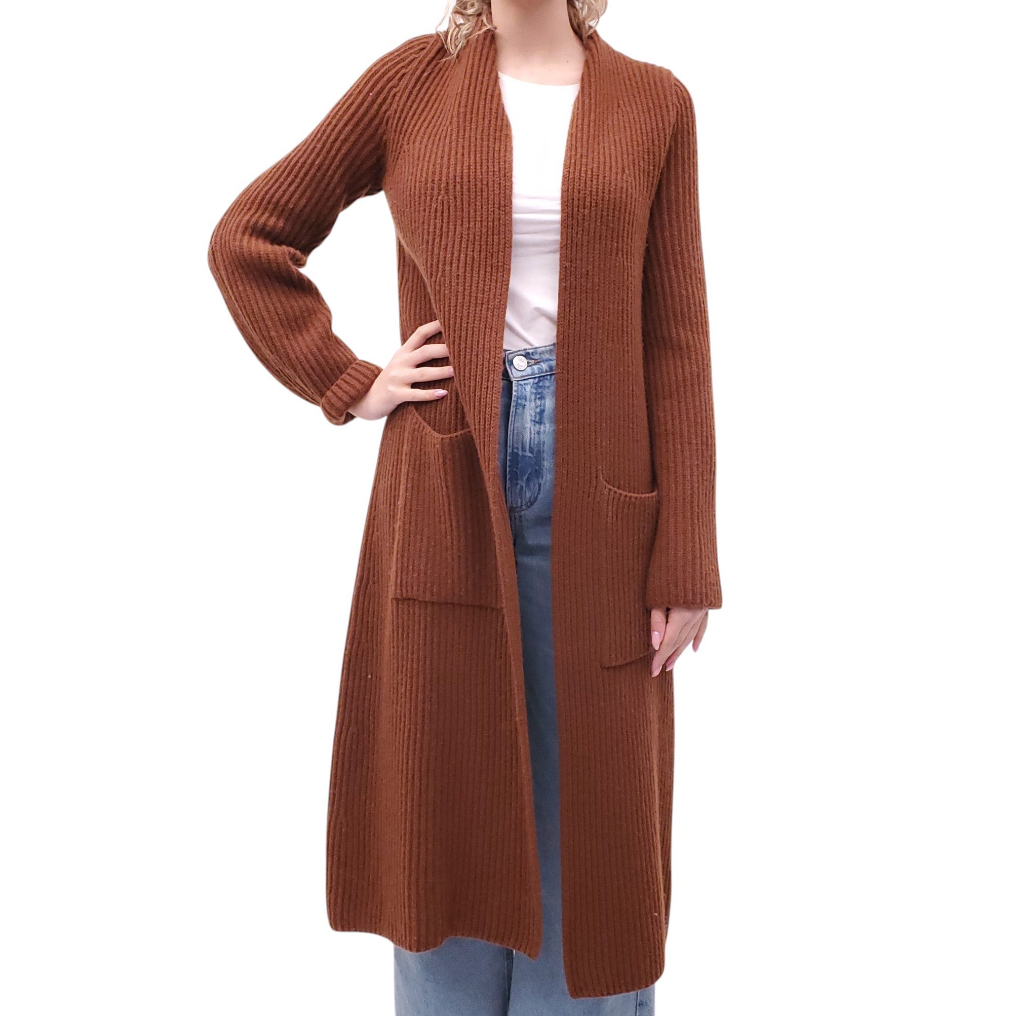 THE ROW SADDLE BROWN 'ALTJE' COAT - SIZE XS