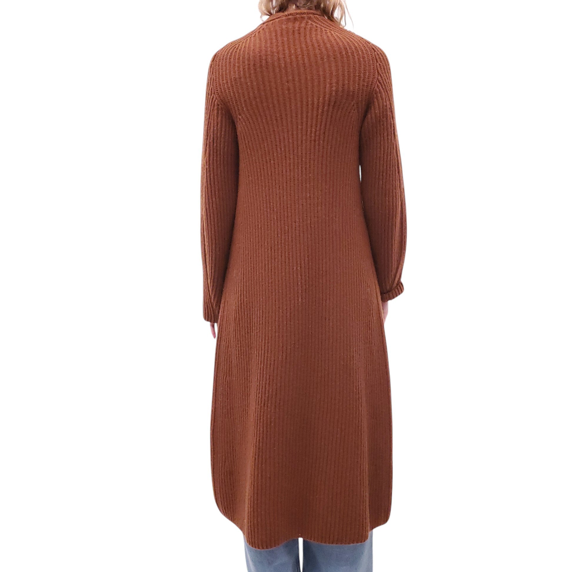 THE ROW SADDLE BROWN 'ALTJE' COAT - SIZE XS