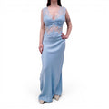 THIRD FORM BLUE GOWN WITH LACE DETAIL - SIZE 10