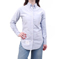 THOM BROWNE BLUE COTTON BUTTON-UP SHIRT - SIZE 2/M