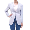 THOM BROWNE BLUE LINEN BLAZER - SIZE 40