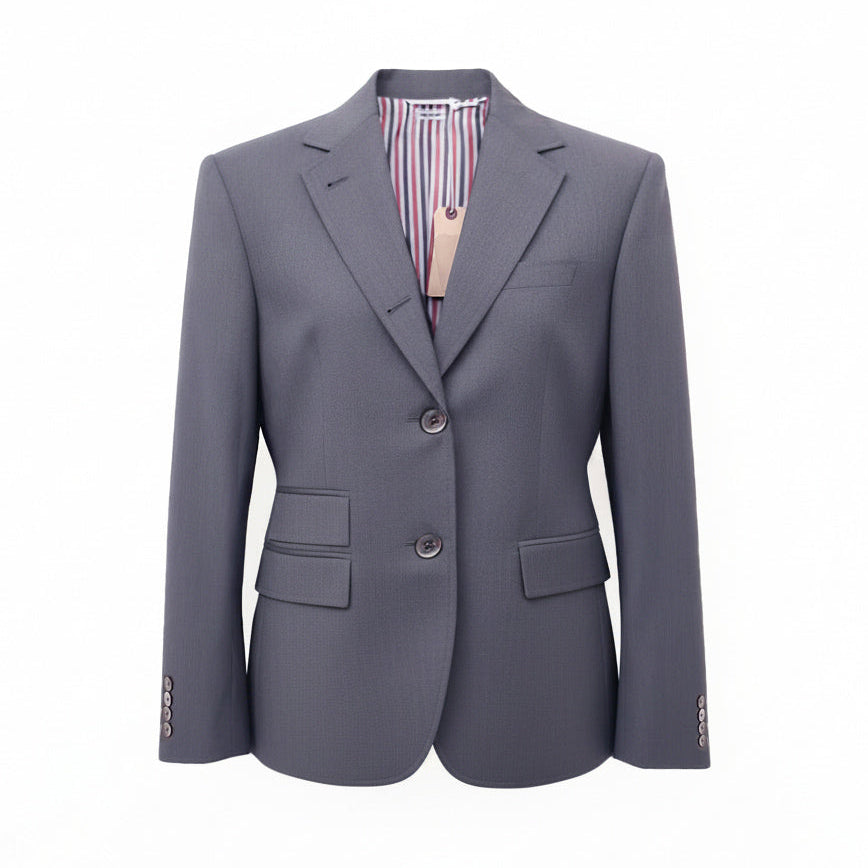 THOM BROWNE GREY WOOL SPORT COAT - SIZE 36