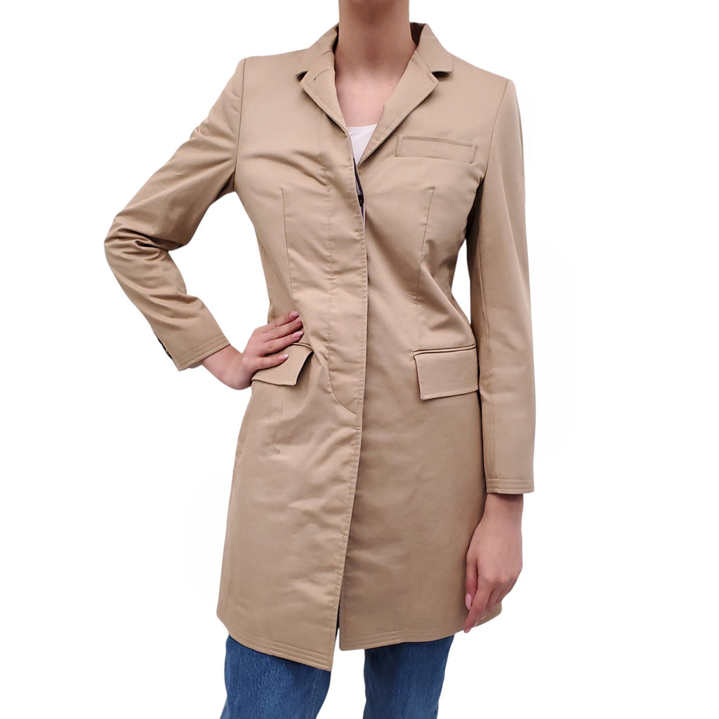 THOM BROWNE KHAKI CLASSIC CHESTERFIELD COAT - SIZE 40
