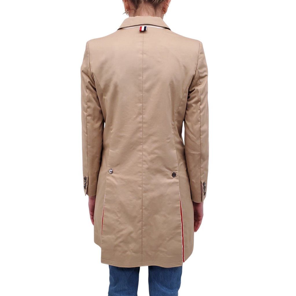 THOM BROWNE KHAKI CLASSIC CHESTERFIELD COAT - SIZE 40