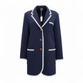 THOM BROWNE NAVY OVERSIZED JACKET WITH WHITE TRIM - SIZE 44