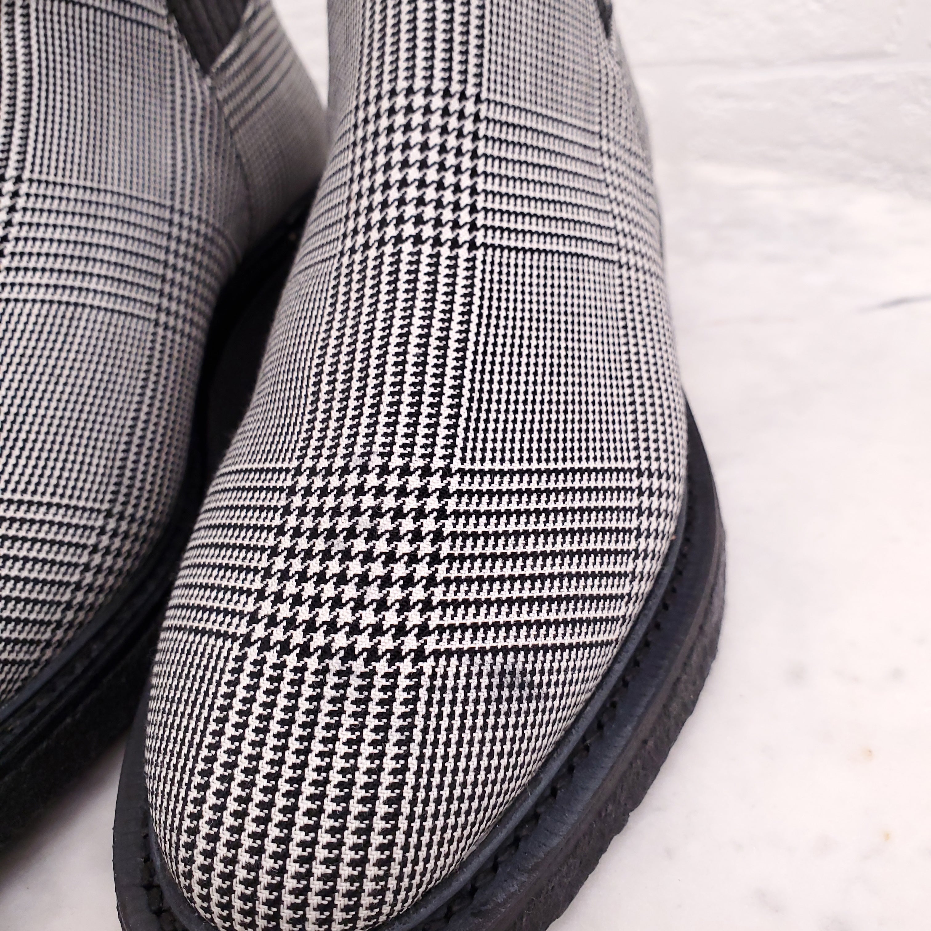 THOM BROWNE PLAID CHELSEA BOOTS - SIZE 38.5
