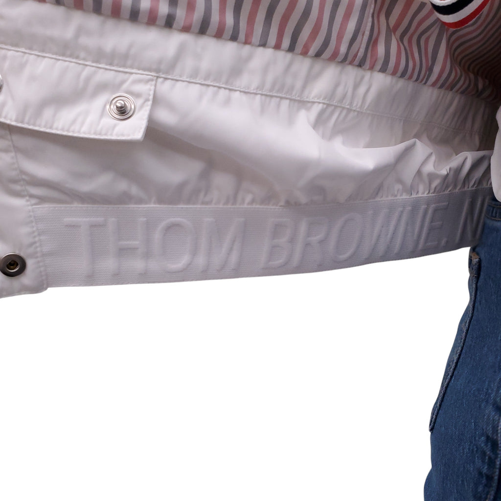 THOM BROWNE WHITE DOWN PUFFER JACKET - SIZE 40