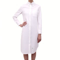 THOM BROWNE WHITE OXFORD SHIRT DRESS - SIZE 40