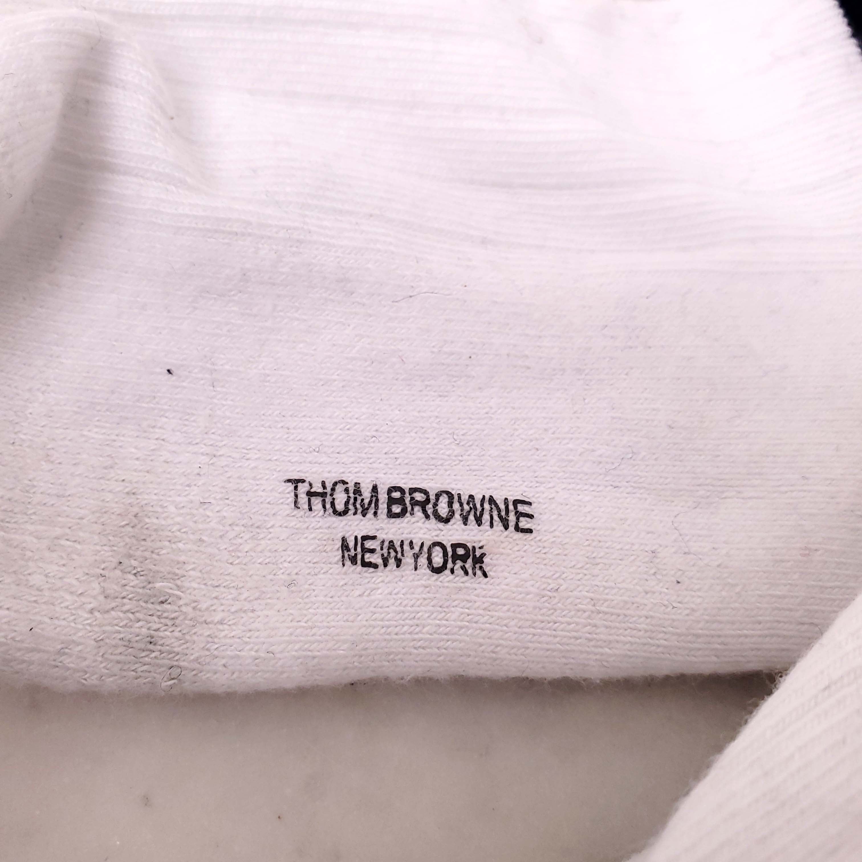 THOM BROWNE WHITE SOCKS WITH NAVY AND RED STRIPES - SIZE XS