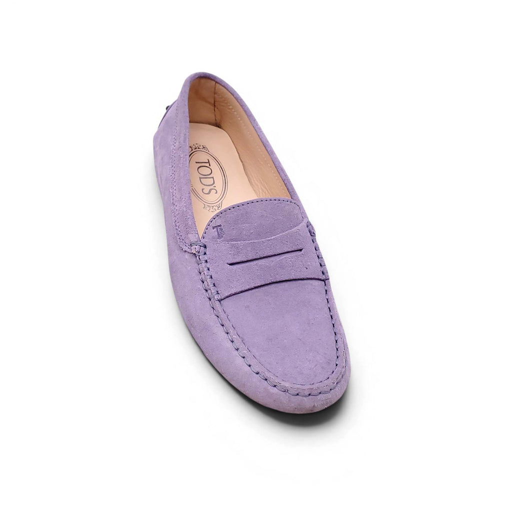 TOD'S PURPLE SUEDE LOAFERS - SIZE 38