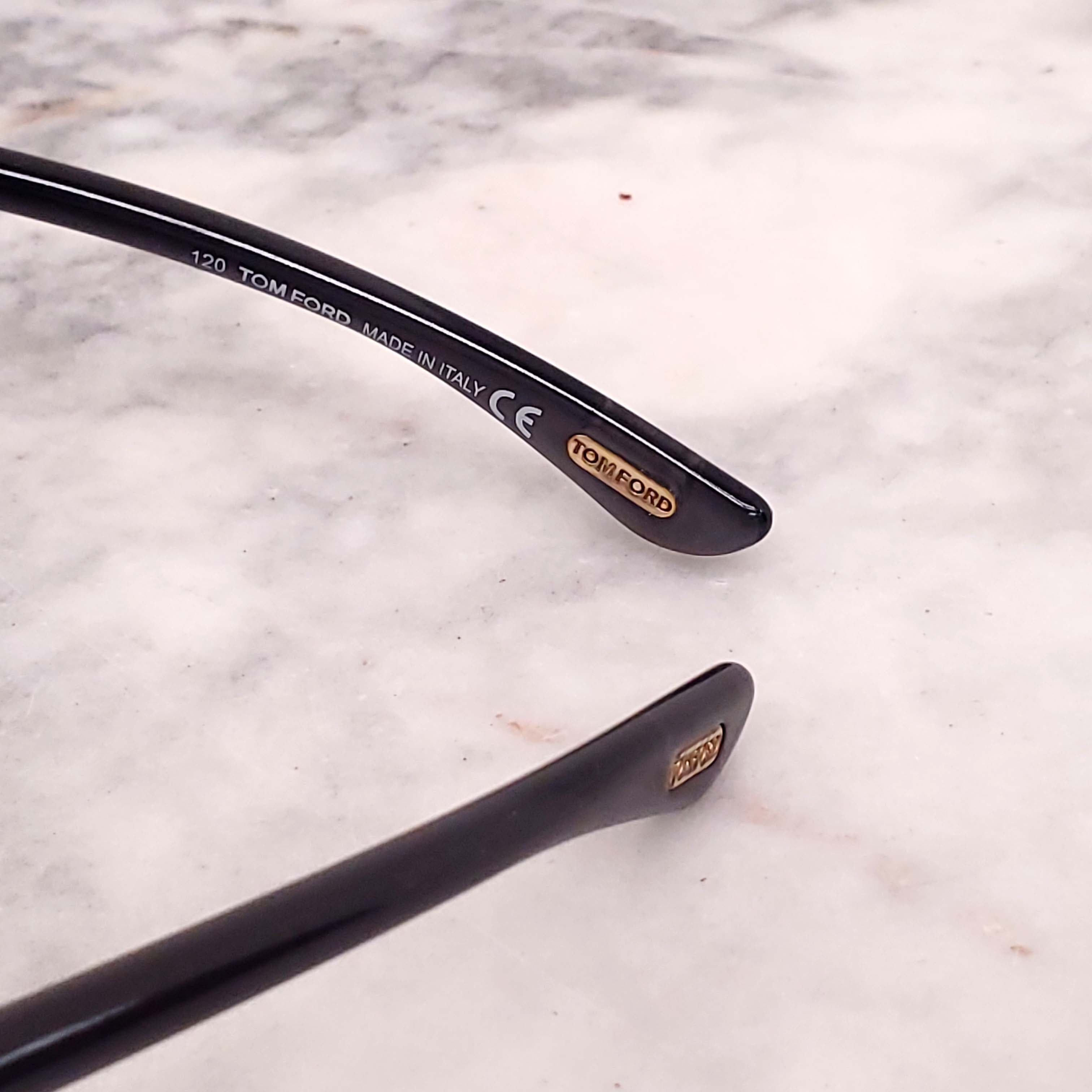TOM FORD BLACK AND GOLD SUNGLASSES