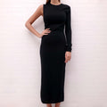 TOTEME BLACK ONE SHOULDER DRESS - SIZE XS