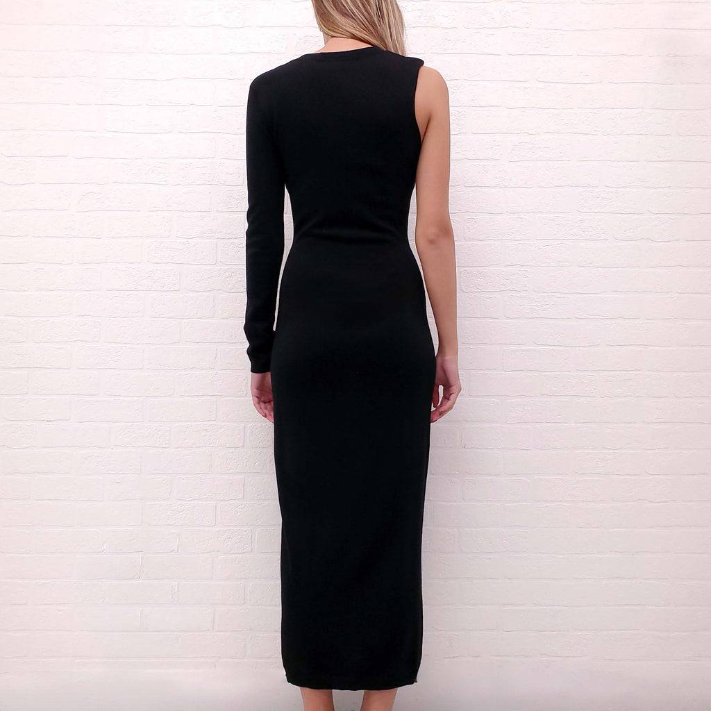 TOTEME BLACK ONE SHOULDER DRESS - SIZE XS