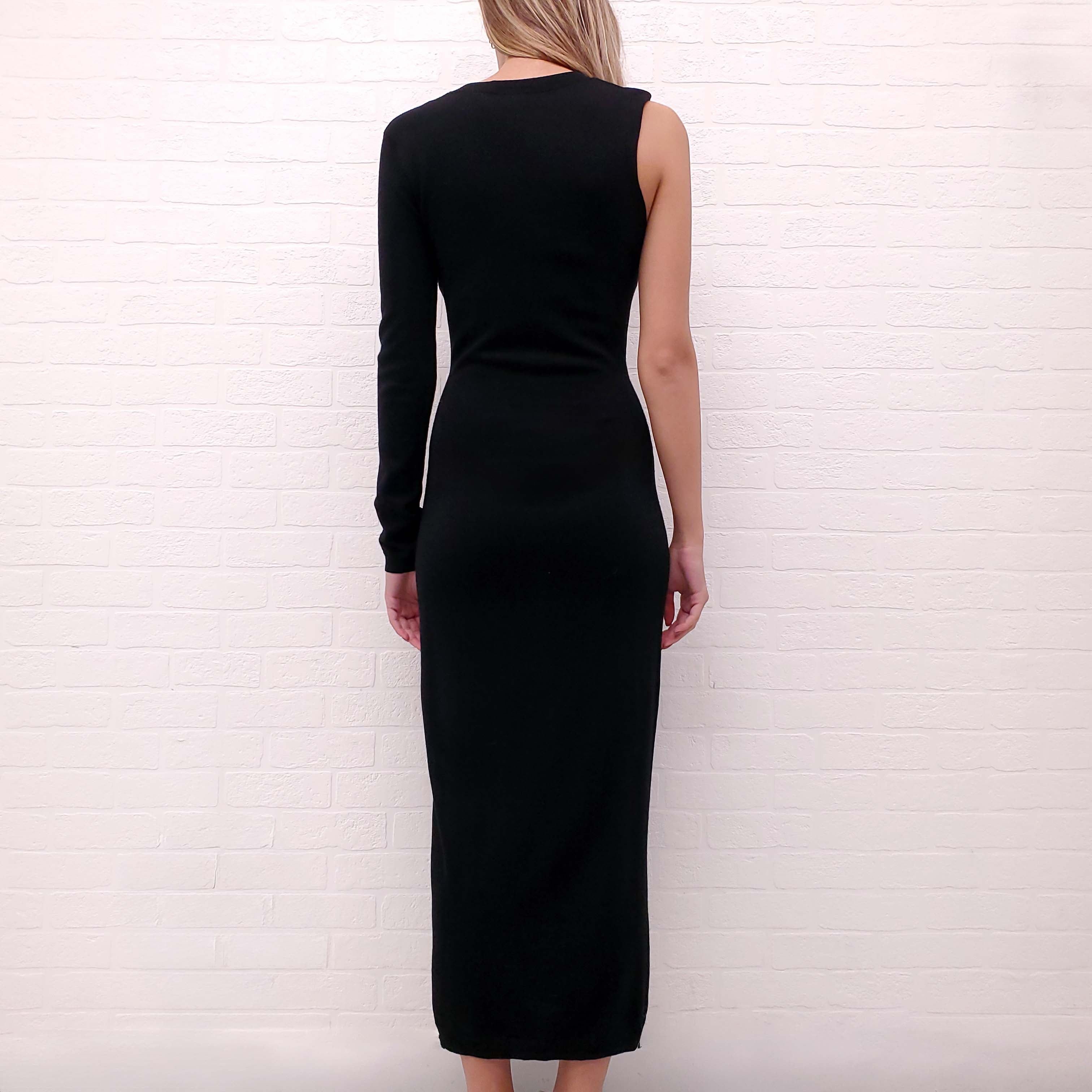 TOTEME BLACK ONE SHOULDER DRESS - SIZE XS