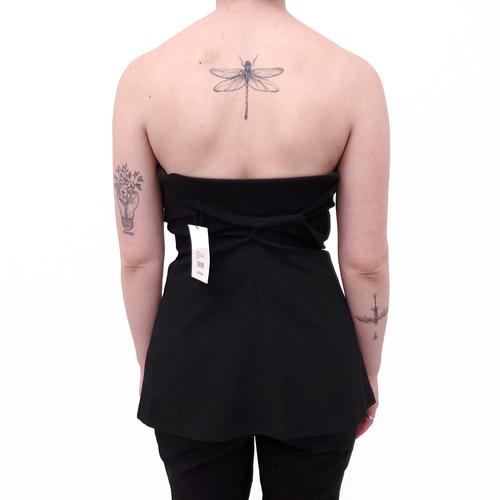 TOTEME BLACK PLEATED TUBE TOP - SIZE 32