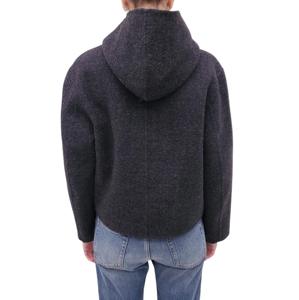 TOTEME OVERSIZED GREY FELTED DUFFLE JACKET - SIZE 32