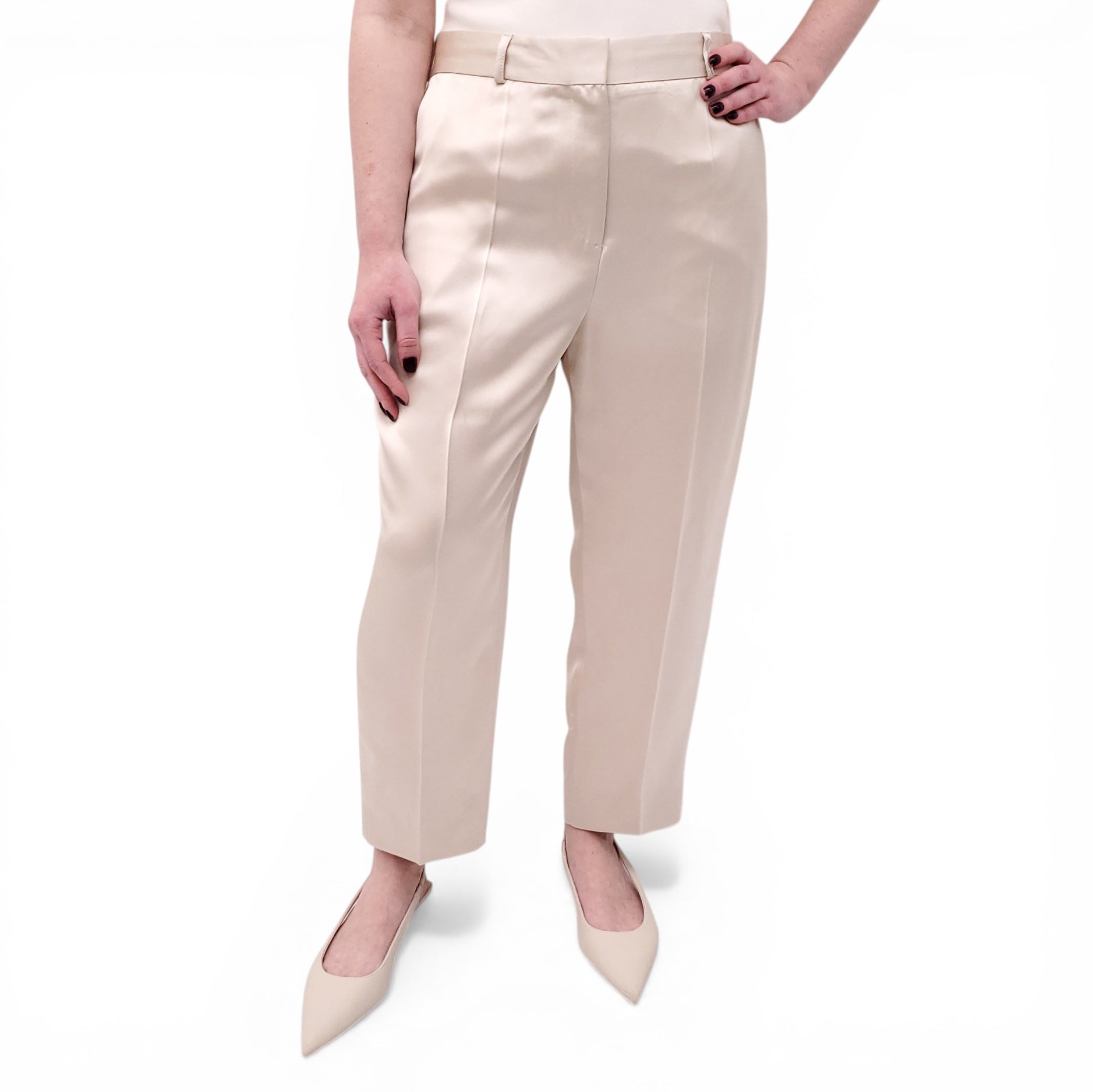 TOTEME PEARL SILK TROUSERS - SIZE 40