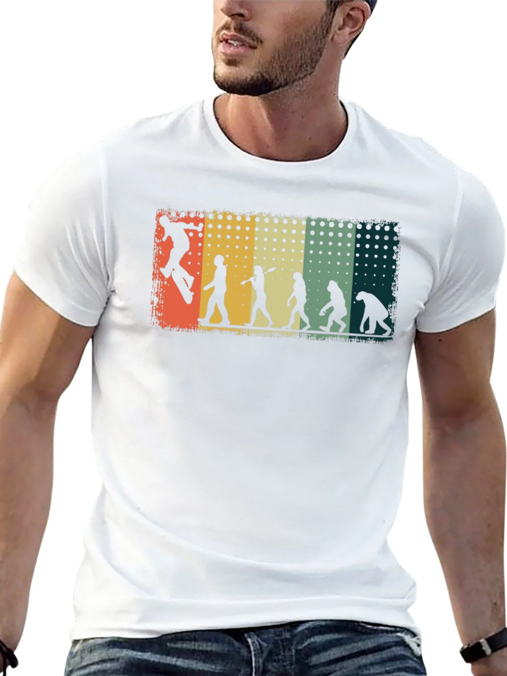 Skateboarding Evolution Graphic Tee - Black Cotton T-Shirt