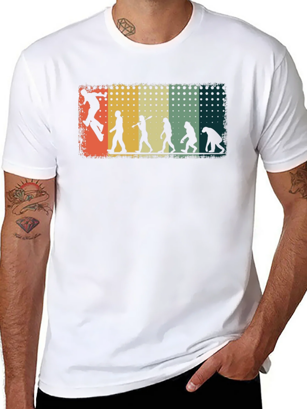 Skateboarding Evolution Graphic Tee - Black Cotton T-Shirt