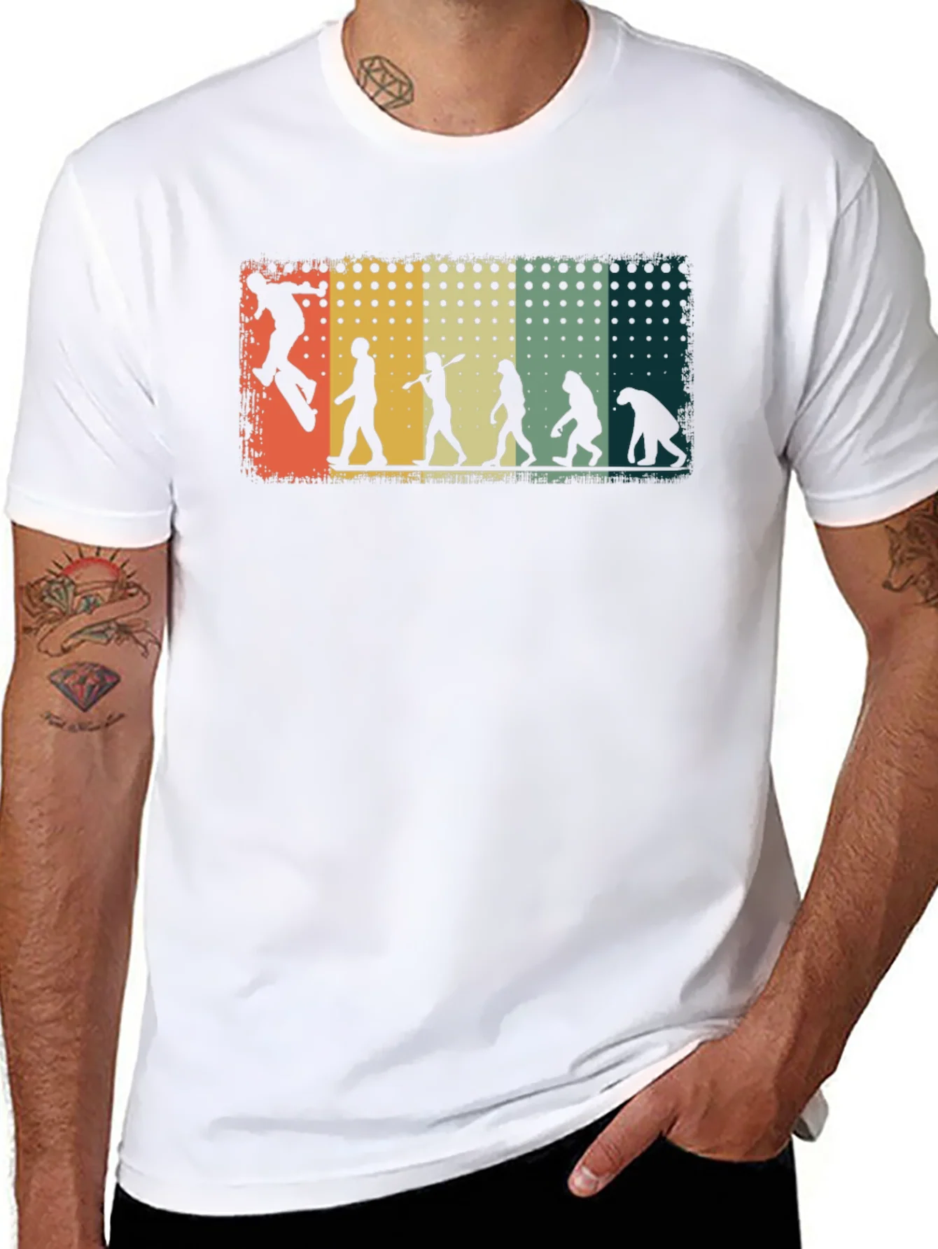 Skateboarding Evolution Graphic Tee - Black Cotton T-Shirt