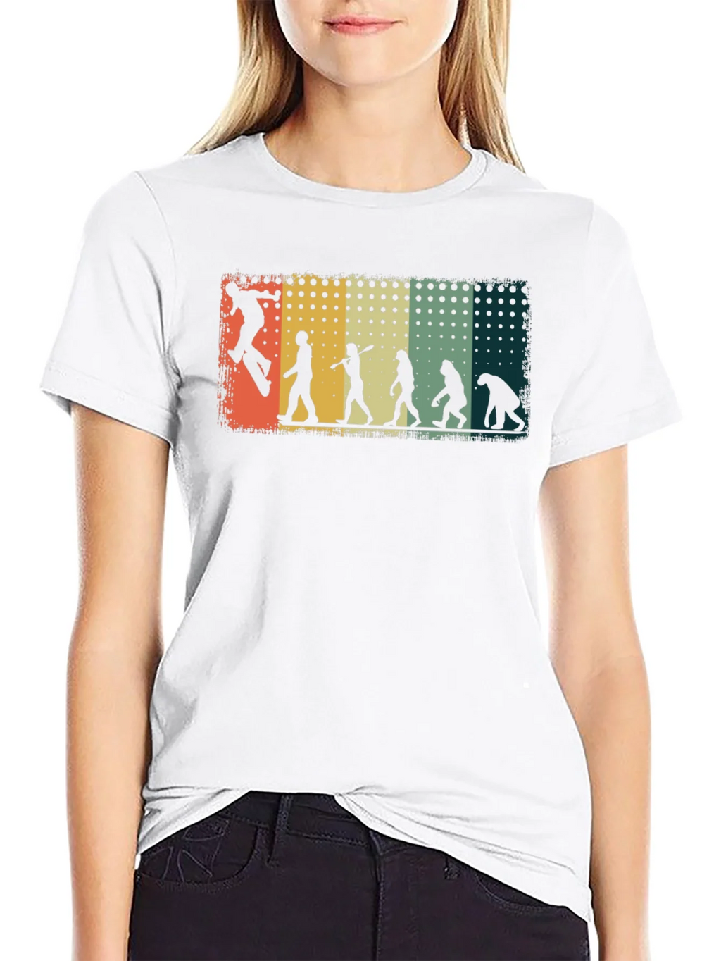 Skateboarding Evolution Graphic Tee - Black Cotton T-Shirt