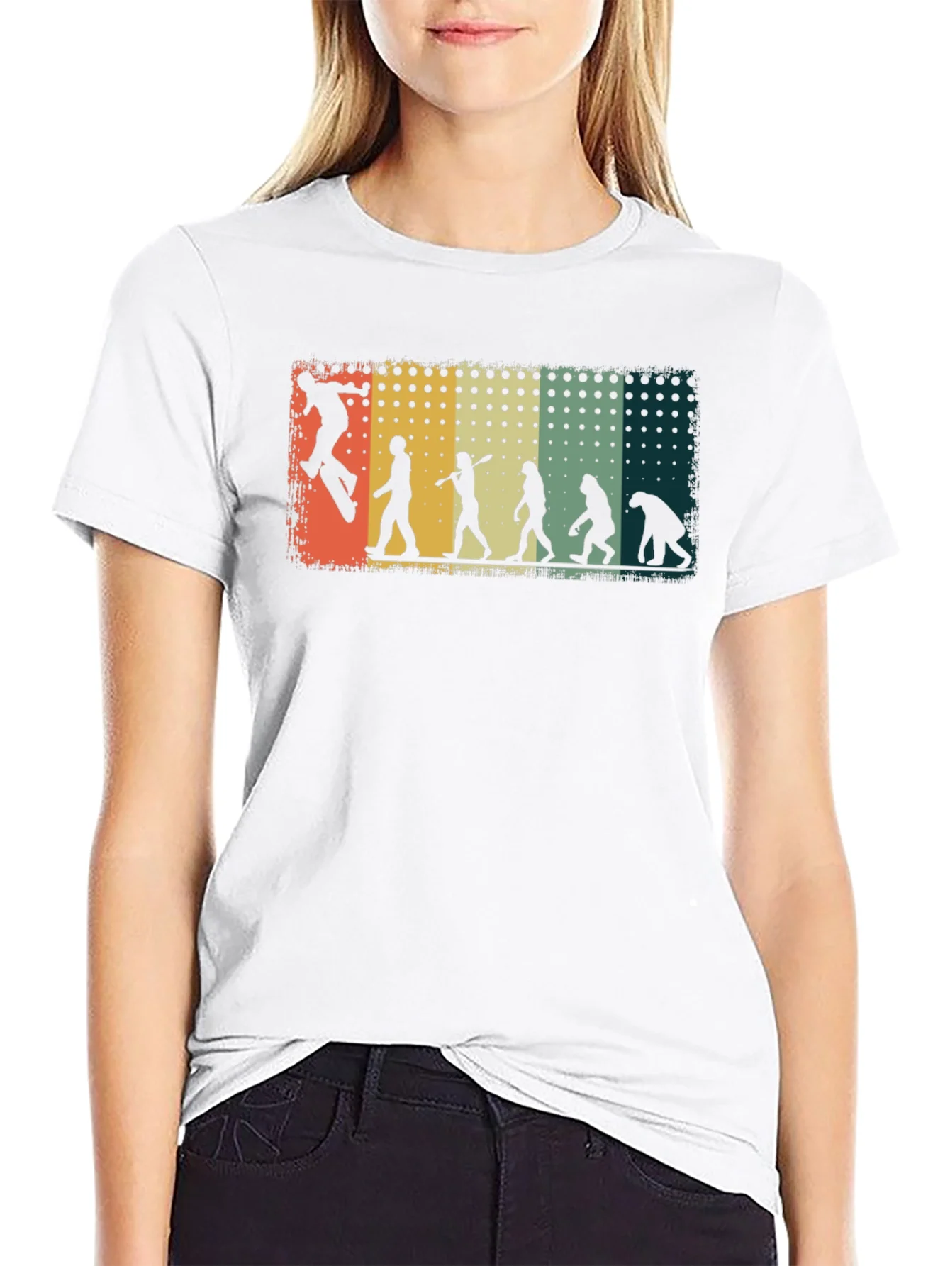 Skateboarding Evolution Graphic Tee - Black Cotton T-Shirt