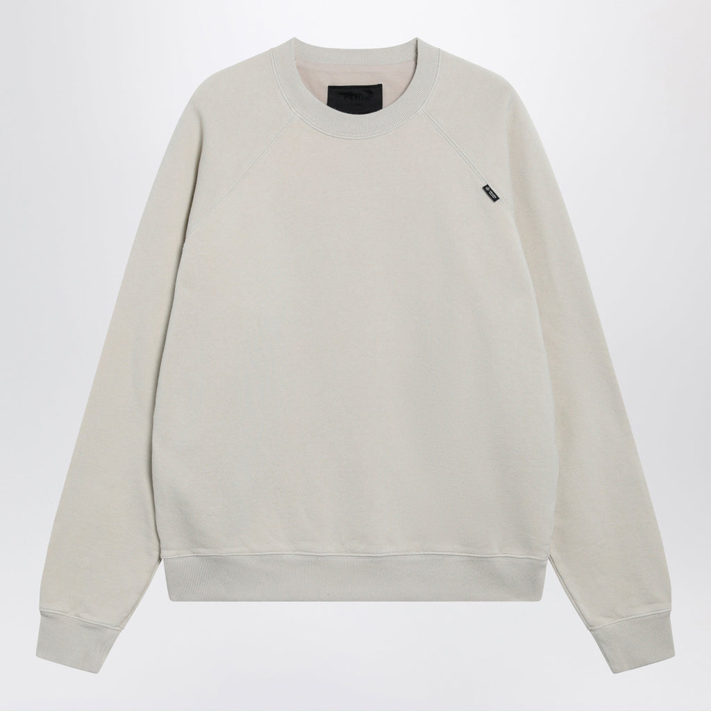 Prada Talc-Colored Cotton Fleece Sweatshirt Men