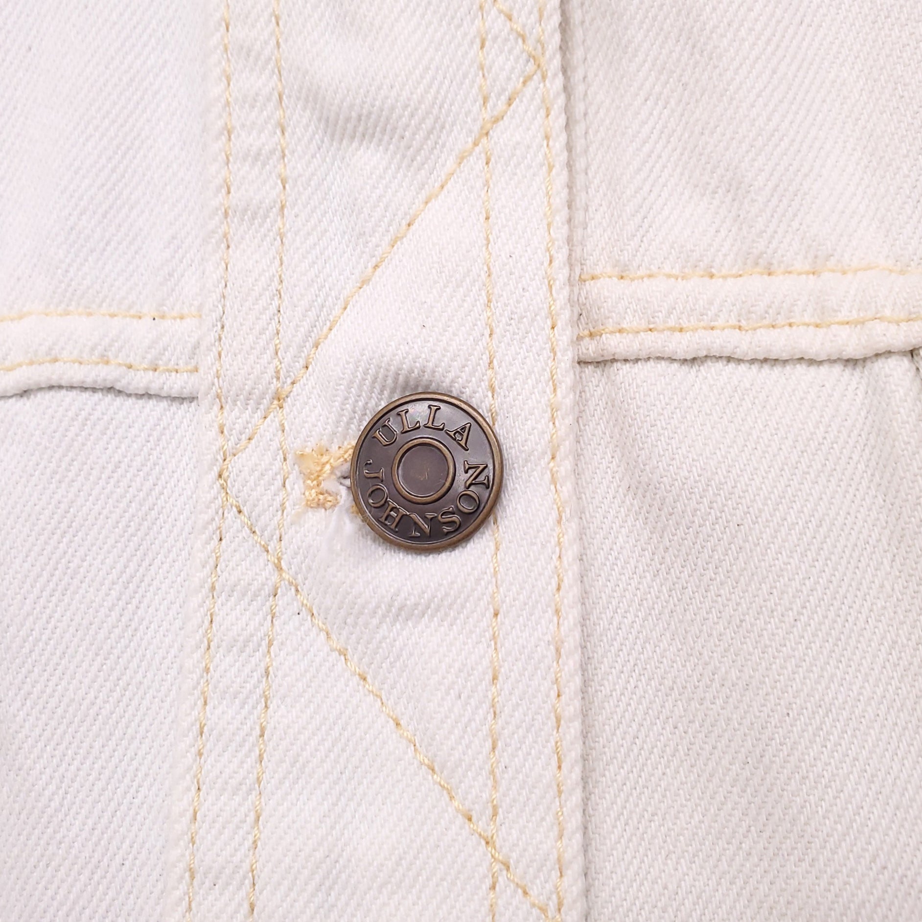 ULLA JOHNSON DENIM JACKET WITH PUFF SLEEVE DETAIL - SIZE S