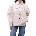 ULLA JOHNSON DENIM JACKET WITH PUFF SLEEVE DETAIL - SIZE S