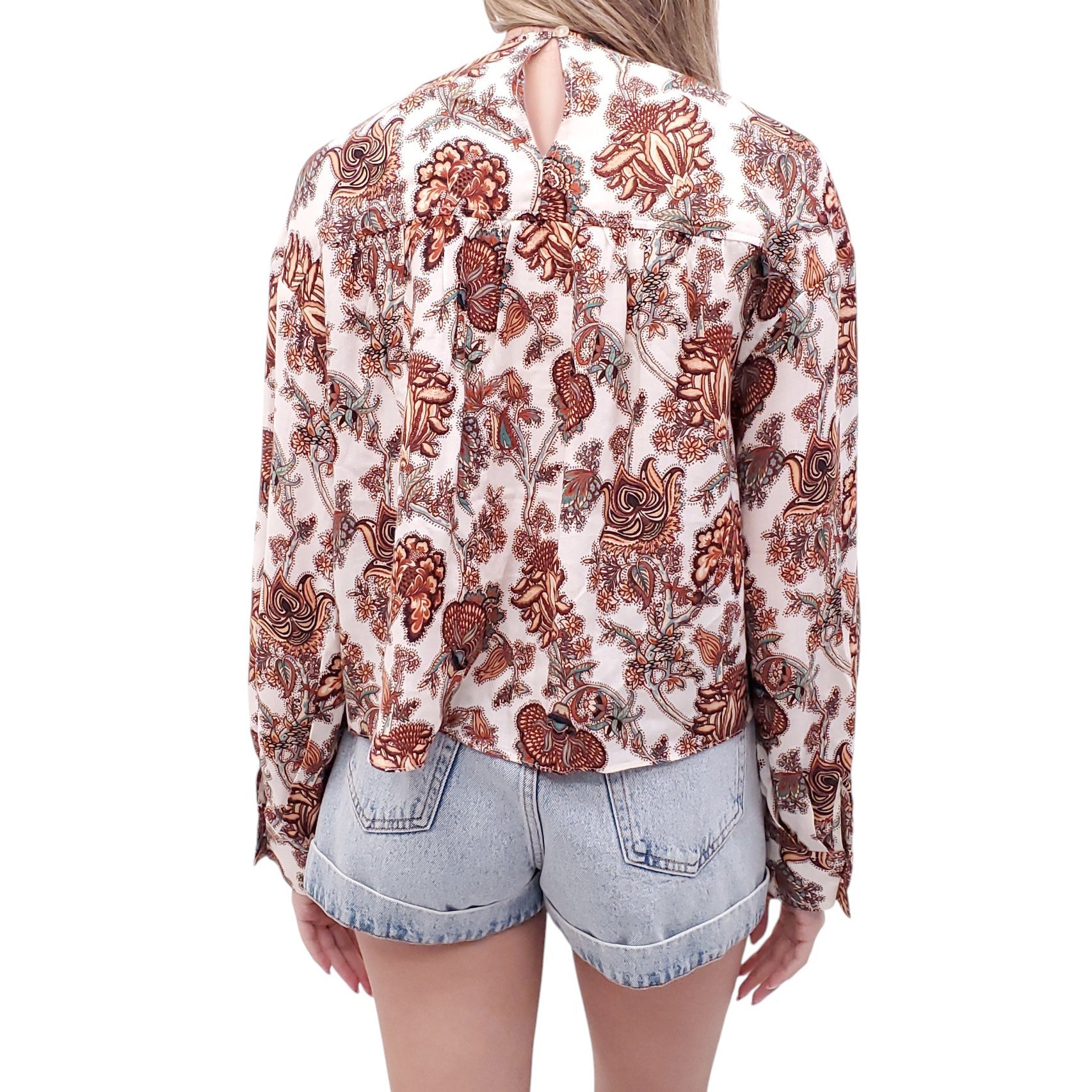 ULLA JOHNSON PAISLEY PATTERNED BLOUSE - SIZE 10