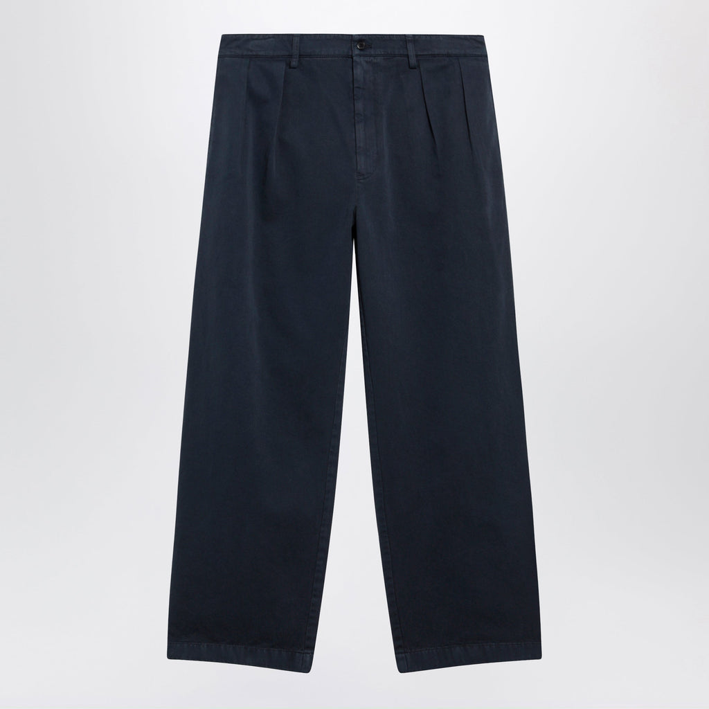 Prada Blue Cotton Trousers Men