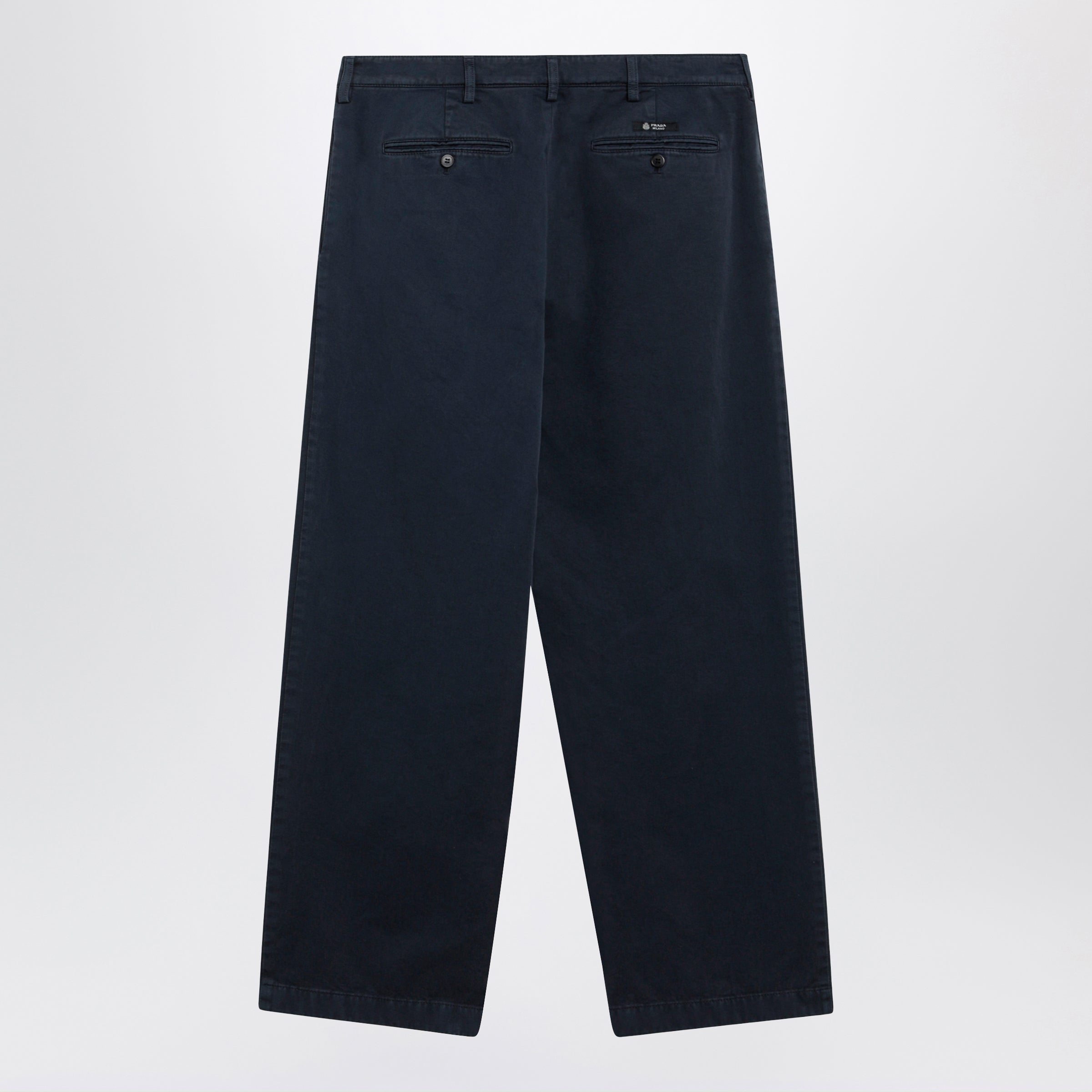Prada Blue Cotton Trousers Men