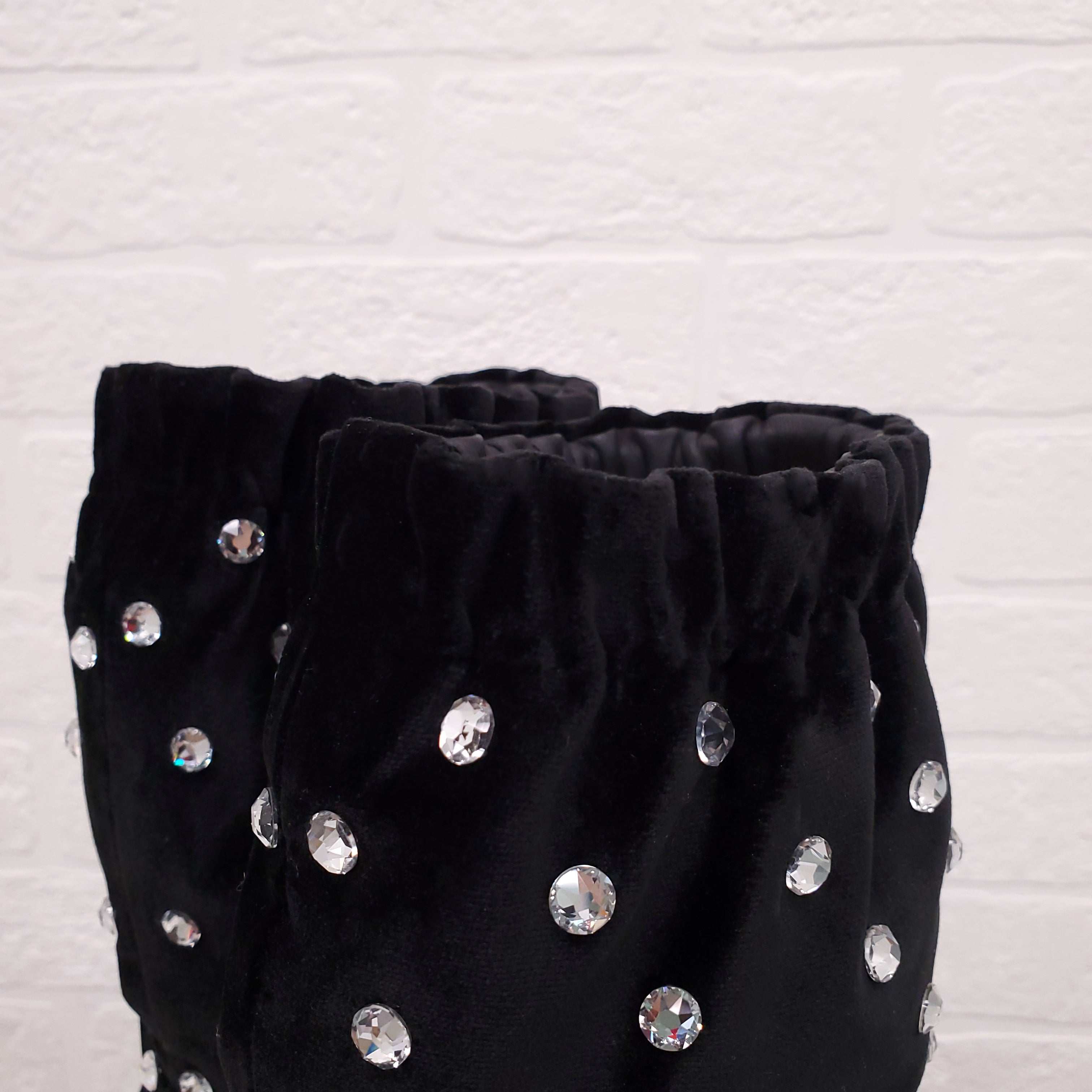 VALENTINO BLACK SUEDE BOOTIES WITH RHINESTONES - SIZE 37