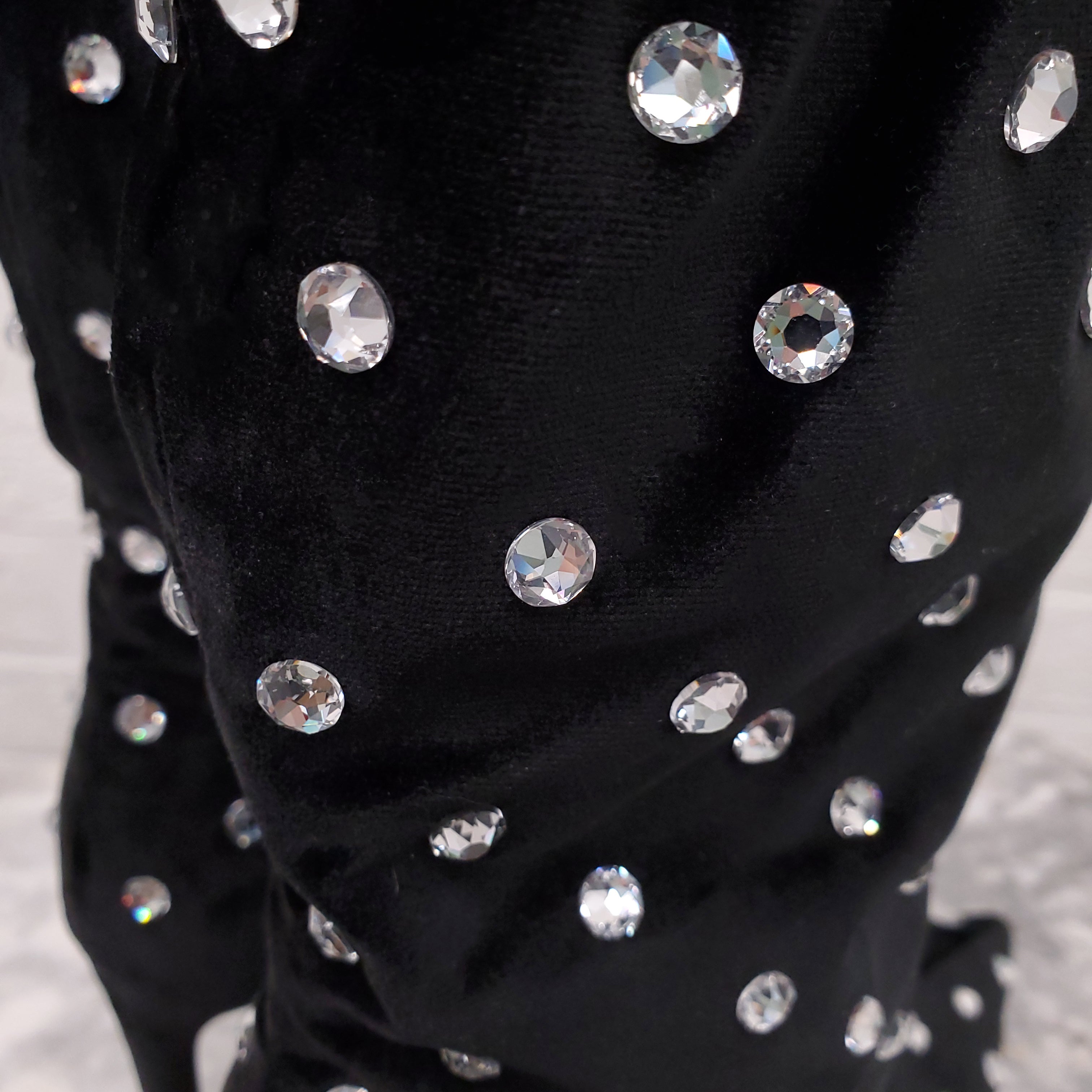 VALENTINO BLACK SUEDE BOOTIES WITH RHINESTONES - SIZE 37