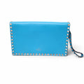 VALENTINO BRIGHT BLUE ROCKSTUD WRISTLET CLUTCH
