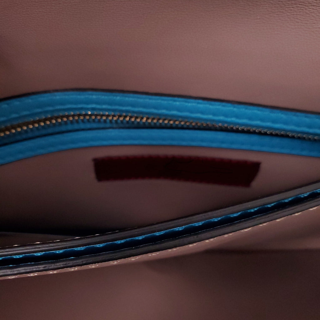 VALENTINO BRIGHT BLUE ROCKSTUD WRISTLET CLUTCH