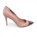 VALENTINO NUDE AND BLACK ROCKSTUD HEELS - SIZE 40