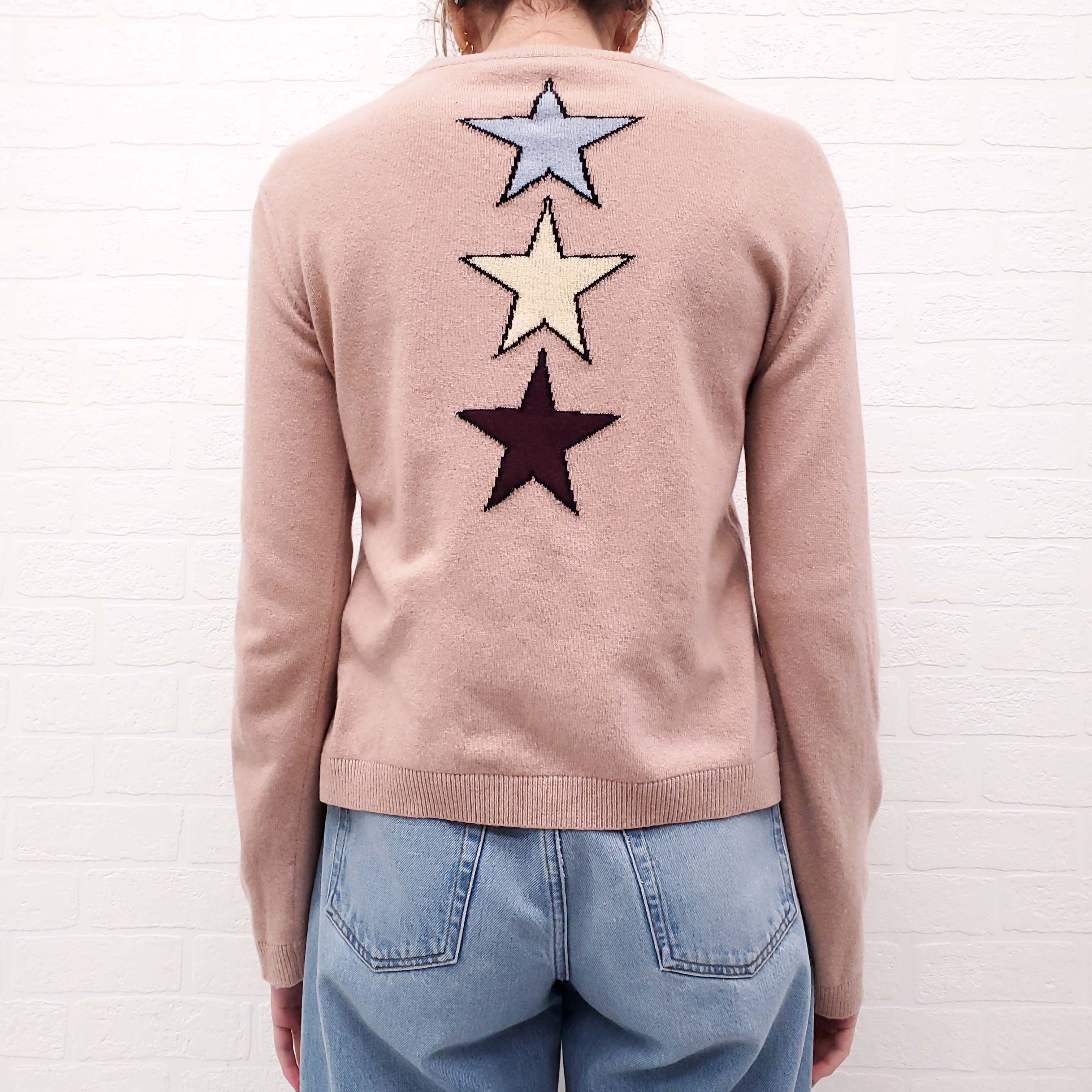 VALENTINO PINK KNIT GRAPHIC SWEATER - SIZE S