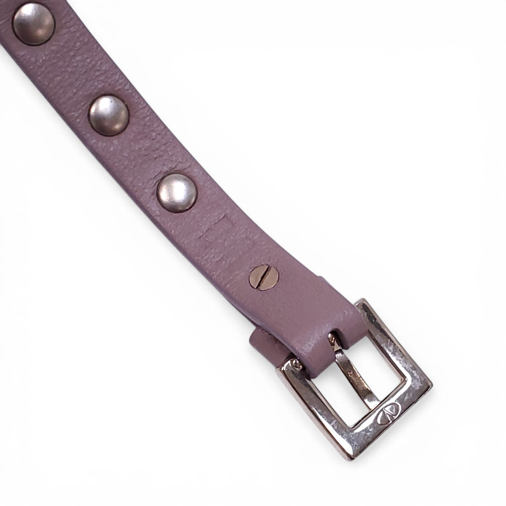 VALENTINO PINK ROCKSTUD LEATHER BRACELET