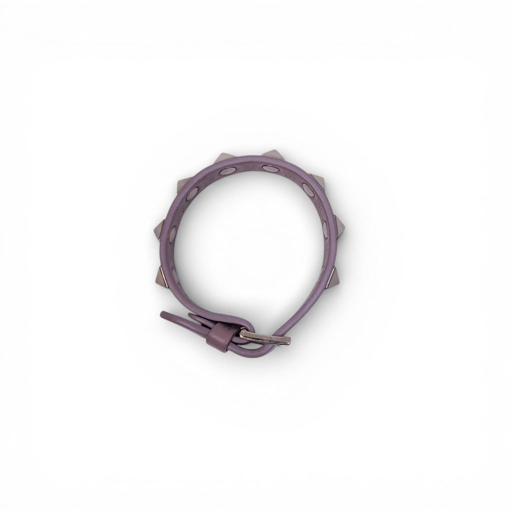 VALENTINO PINK ROCKSTUD LEATHER BRACELET