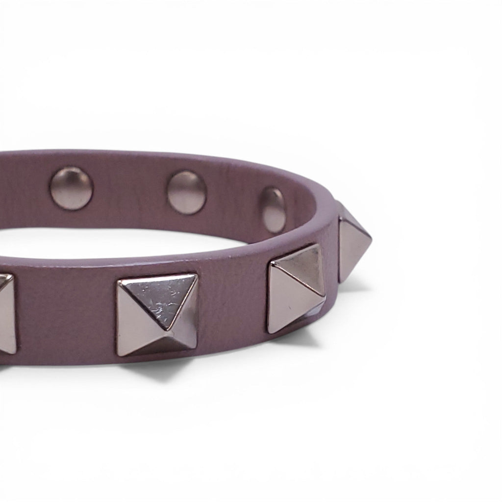 VALENTINO PINK ROCKSTUD LEATHER BRACELET
