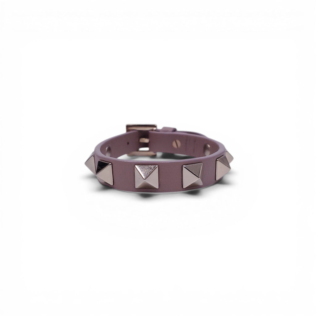 VALENTINO PINK ROCKSTUD LEATHER BRACELET