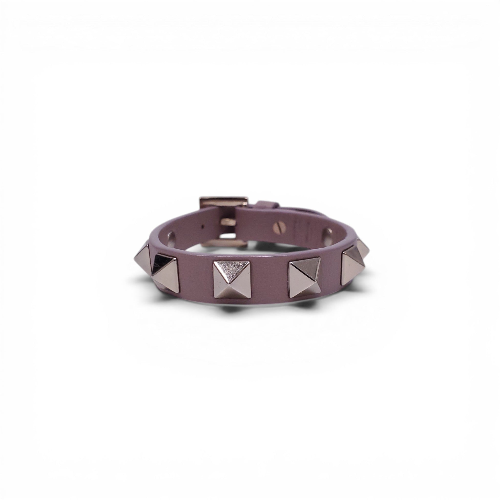 VALENTINO PINK ROCKSTUD LEATHER BRACELET
