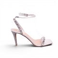 VALENTINO SILVER SPARKLY ROCKSTUD HEELS - SIZE 39