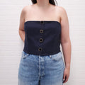 VERONICA BEARD NAVY BUSTIER WITH BUTTONS - SIZE 16