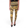 VERSACE BAROCCO PRINT MID-RISE LEGGINGS - SIZE 36