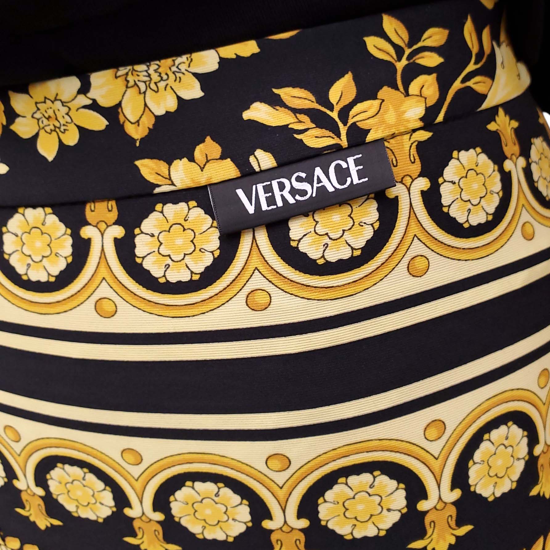 VERSACE BAROCCO PRINT MID-RISE LEGGINGS - SIZE 36